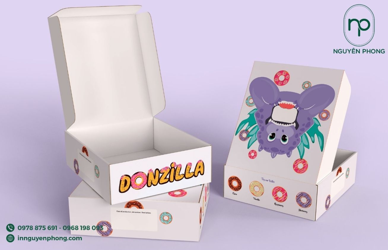 Mẫu hộp đựng bánh donut thu hút khách hàng